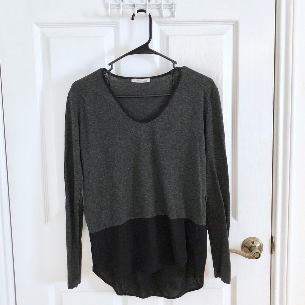🎁2 for $24 | Zara Black & grey long sleeve tee